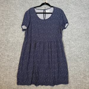 Old Navy Dress Womens XL Blue Mini Flowy Loose Floral Bohemian Cottage Core